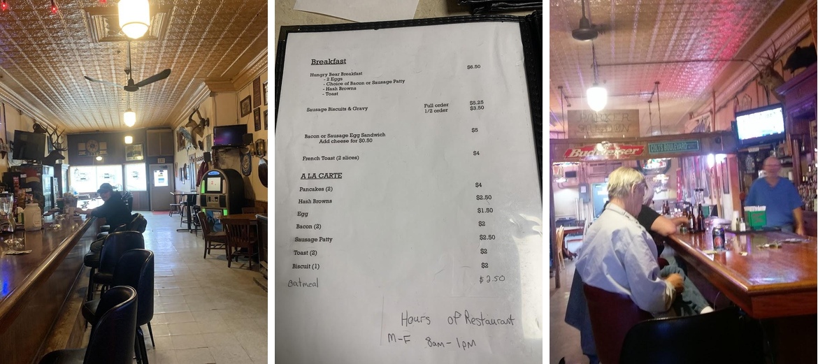 Parker City Saloon Menu